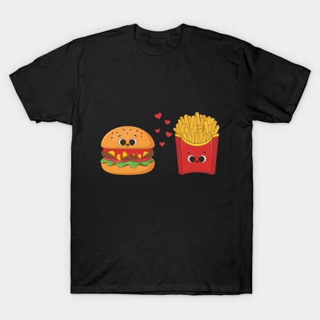 cute burger and french fries T-Shirt by Raybble